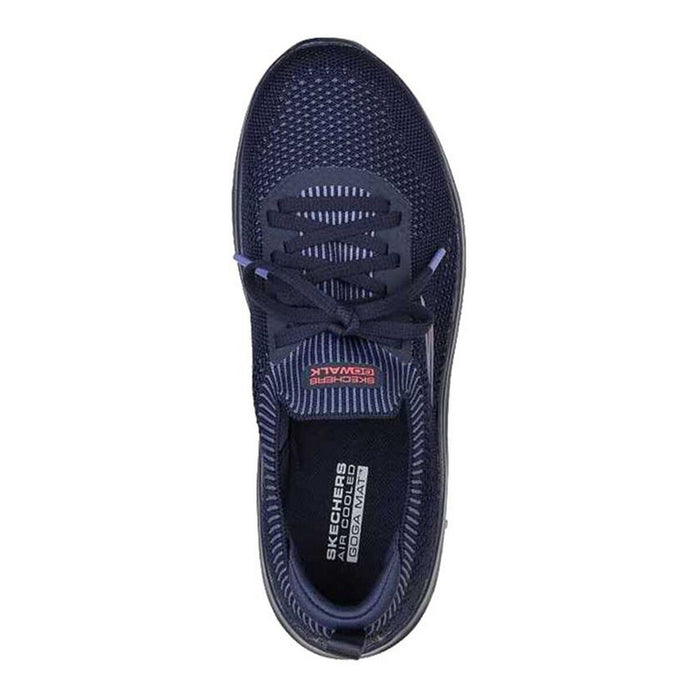 Running Shoes for Adults Skechers Engineered Flat Knit W Blue Black