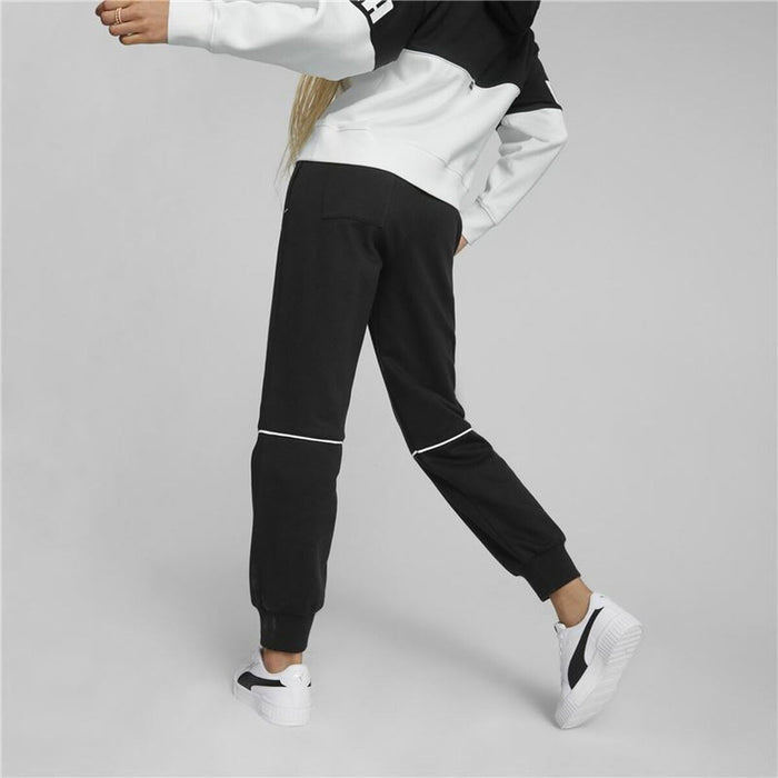 Adult's Tracksuit Bottoms Puma Colorblock  Black Lady